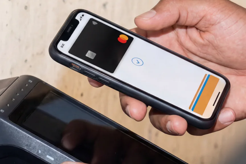 Paying at a card terminal with a phone